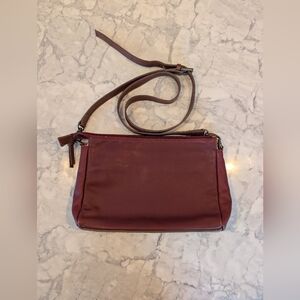 Sundance Maroon Burgundy Leather Accent Bag